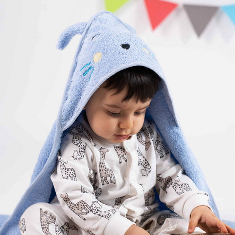Blue Bunny Hooded Towel